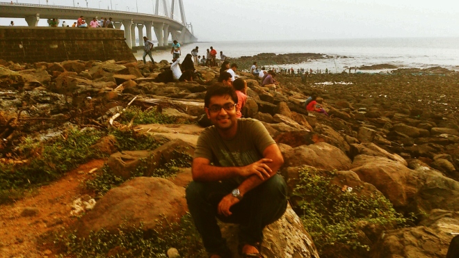 Candidate 2: Bandstand, and Juhu Worli Sea Link. In pic: Naman Rastogi, a fellow traveler